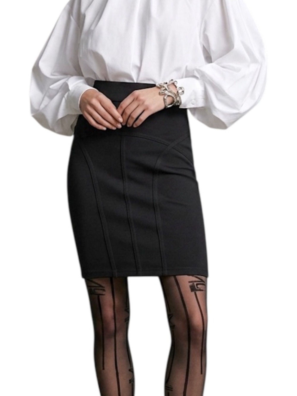 Parasuco mid 2000s Y2K style black stretchy bandage corset pencil mini skirt S